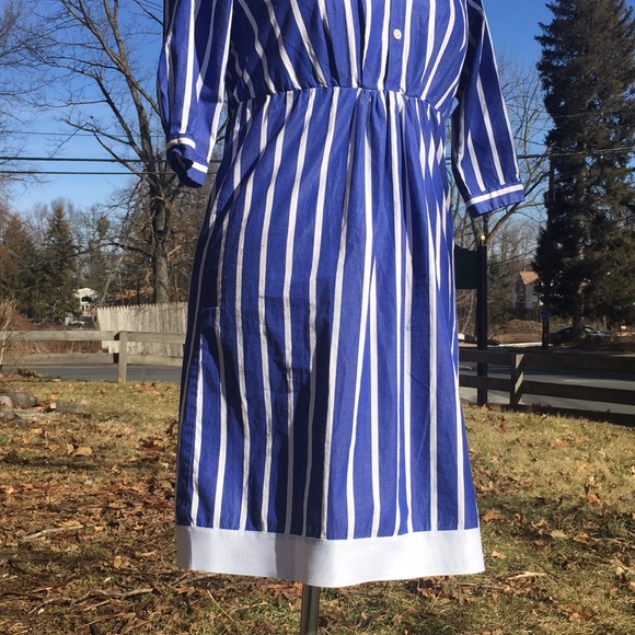 Retro striped midi dress button down Small - Picture 4 of 8